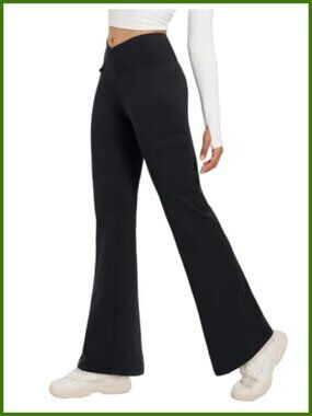 Fleece Lined Hiking Pants Winter Flare Leggings Waterproof Cargo